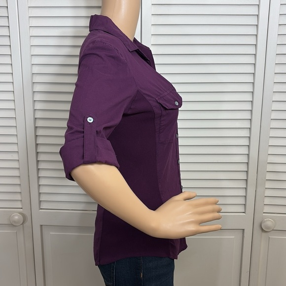 NWT James Perse Three-Quarter Sleeve Button-Up Shirt Small - Picture 6 of 13